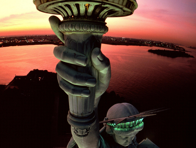 Statue of Liberty at Sunset